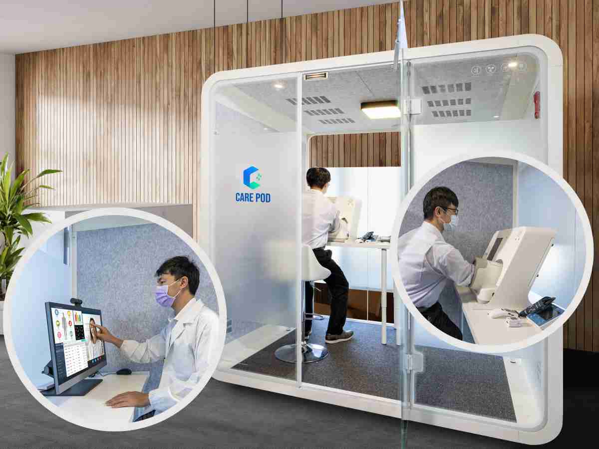 达擎于医疗科技展中展出＂远距诊疗舱＂，，，以因应医疗数字化及社会高龄化趋势下、、、、复诊及慢性病患等族群对于远距看诊需求逐渐升高所推出的创新整合方案。。。。多功能合一、、、、高隐私性的远距诊疗舱可根据病患端与医师端的不同需求，，提供弹性化及客制化功能，，，，节省医生和病患的精力及时间